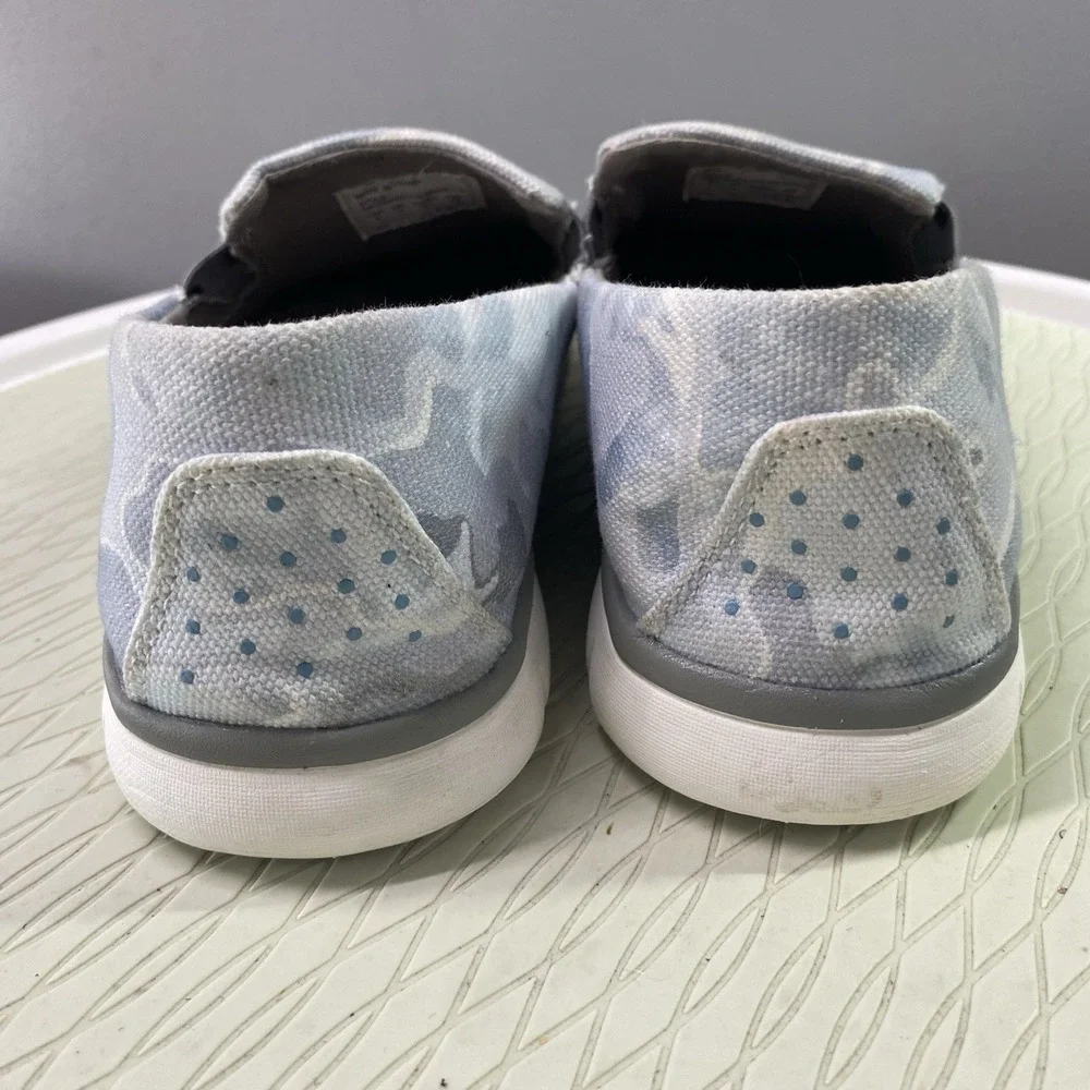 HUK Performance Brewster Mens Fishing Slip On Casual Shoes Light Blue/white Sz.8